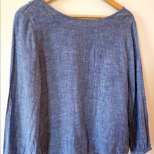 TAHARI WOMEN’S SIZE SMALL BLUE BUTTON LONG SLEEVE